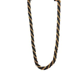 Vintage Gold-tone & Black Chunky Twisted Rope Necklace